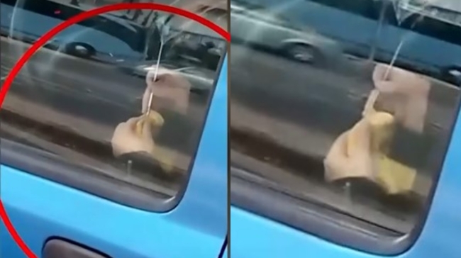 Απίστευτο βίντεο: Οδηγός πλέκει ενώ είναι σταματημένη στο φανάρι (vid)